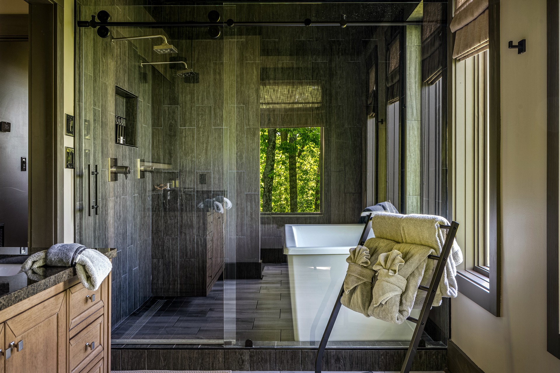 Bedroom 2 bath with a shower and tub